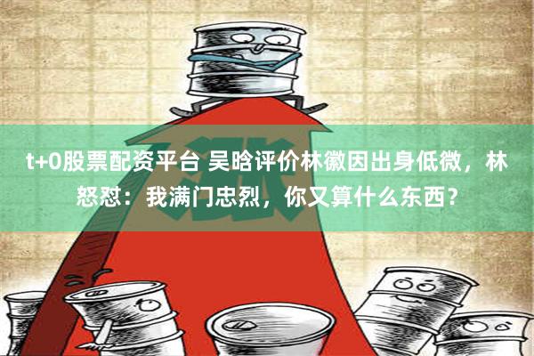 t+0股票配资平台 吴晗评价林徽因出身低微，林怒怼：我满门忠烈，你又算什么东西？