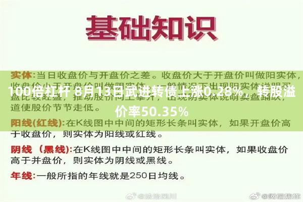 100倍杠杆 8月13日武进转债上涨0.28%，转股溢价率50.35%