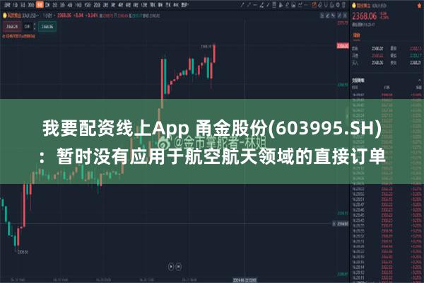 我要配资线上App 甬金股份(603995.SH)：暂时没有应用于航空航天领域的直接订单