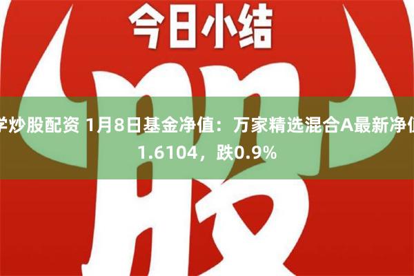 学炒股配资 1月8日基金净值：万家精选混合A最新净值1.6104，跌0.9%